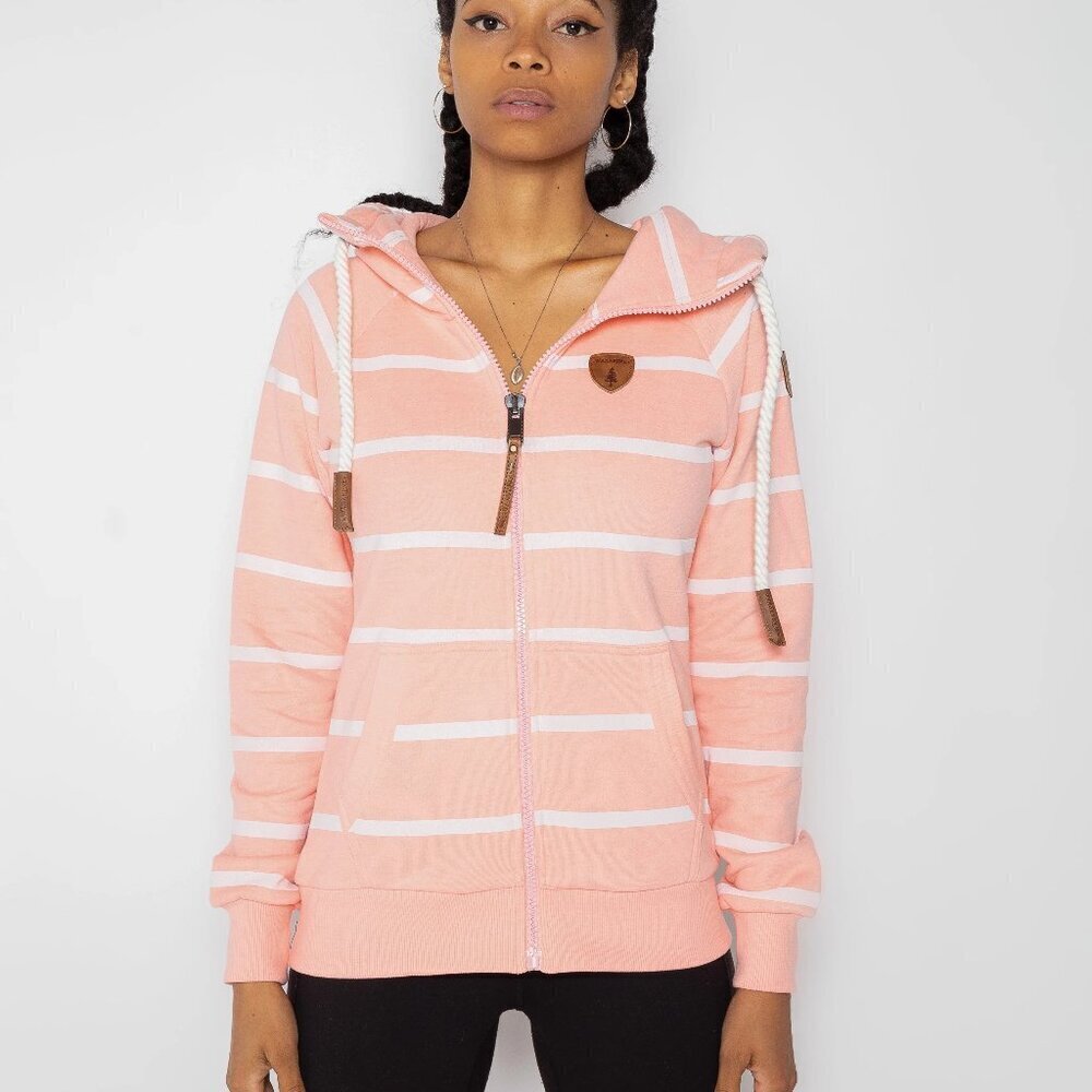 Wanakome Hera Printed Peachy Stripe Full Zip Hoodie- Size Medium